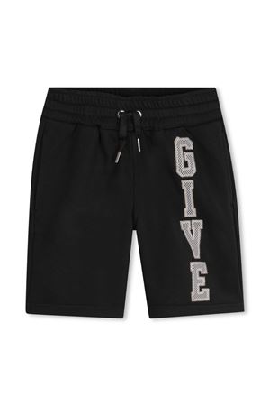 Shorts in misto cotone nero GIVENCHY KIDS | H3071409B